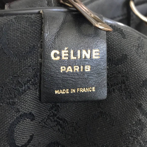 Vintage Celine Black Cloth and Leather Satchel😘